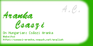 aranka csaszi business card