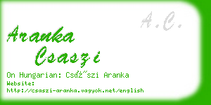 aranka csaszi business card